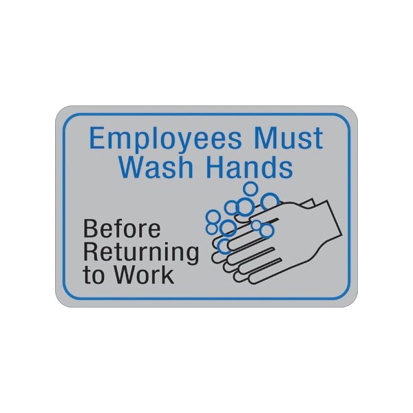 Bsc Preferred Employees Must Wash Hands 6 x 9'' Facility Sign SN213 - main